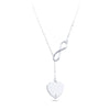 50cm Sterling Silver Infinity Loop Heart Necklace
