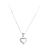 35cm Children's Sterling Silver Cubic Zirconia Heart Necklace
