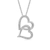 9kt White Gold 0.10ct Diamond Double Looped Heart Necklace