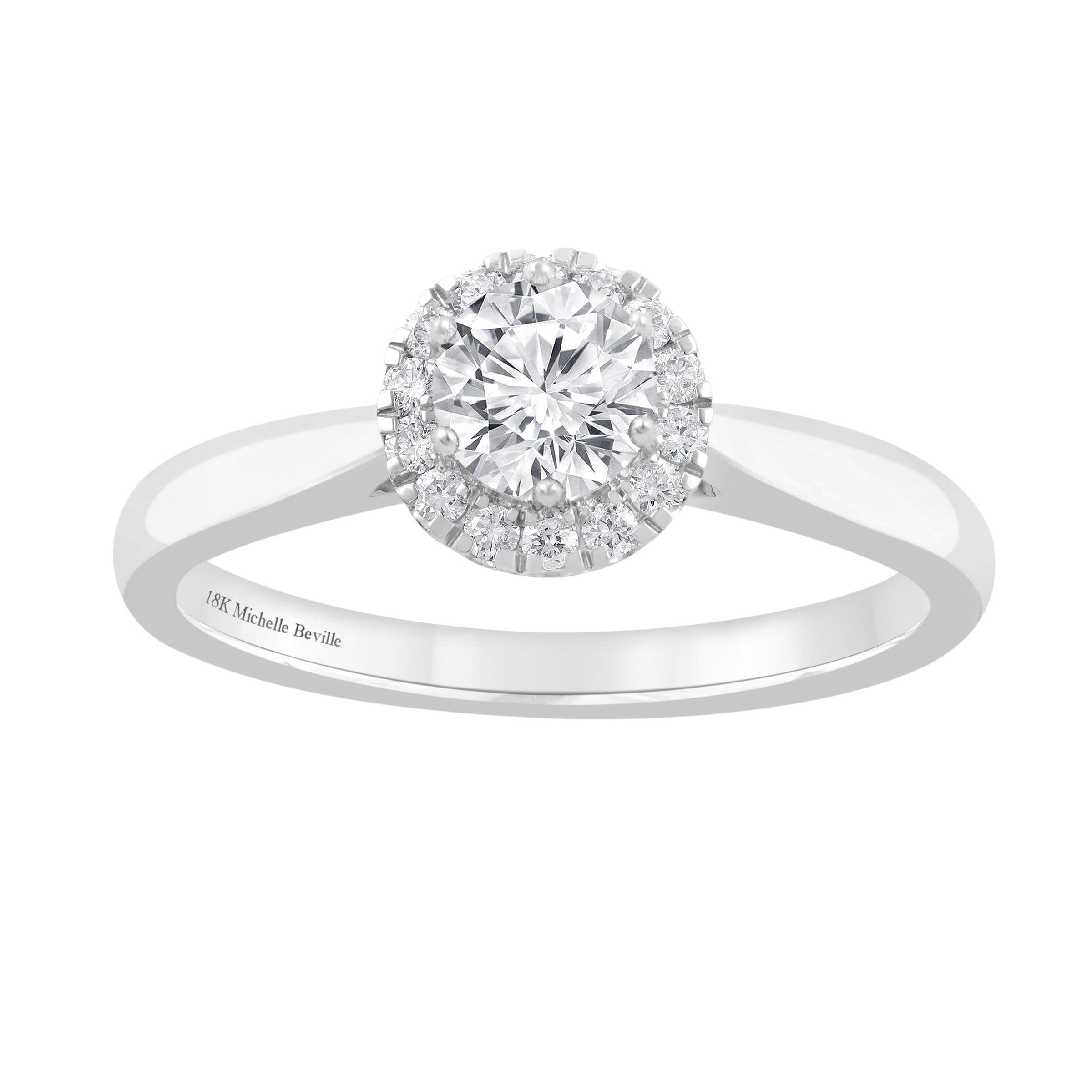 Love By Michelle Beville Halo Ring with 0.45ct of Diamonds in 18kt White Gold