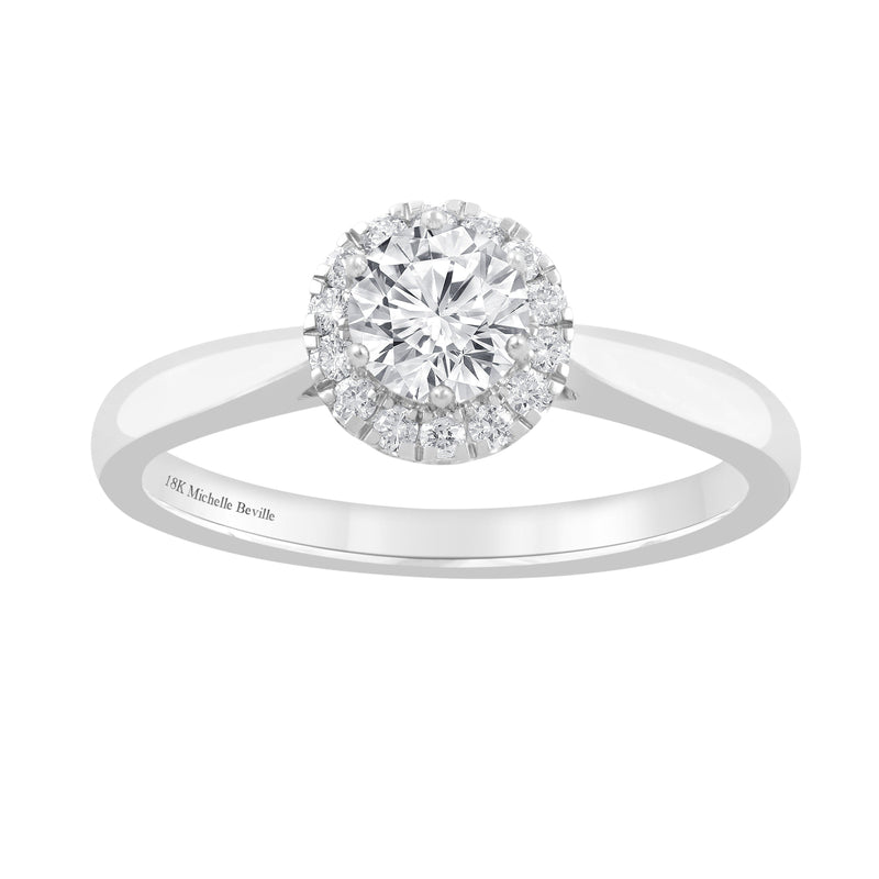 Love By Michelle Beville Halo Ring with 0.45ct of Diamonds in 18kt White Gold