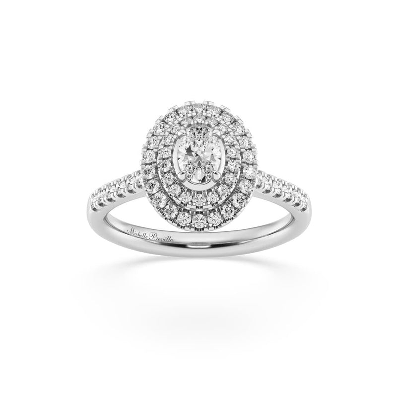 Love By Michelle Oval Solitaire Ring with 0.70ct of Diamonds in 18kt White Gold