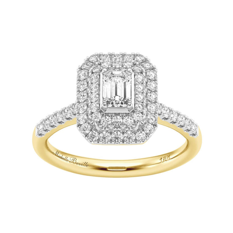 Love By Michelle Emerald Cut Solitaire Ring with 0.70ct of Diamonds in 18kt Yellow Gold