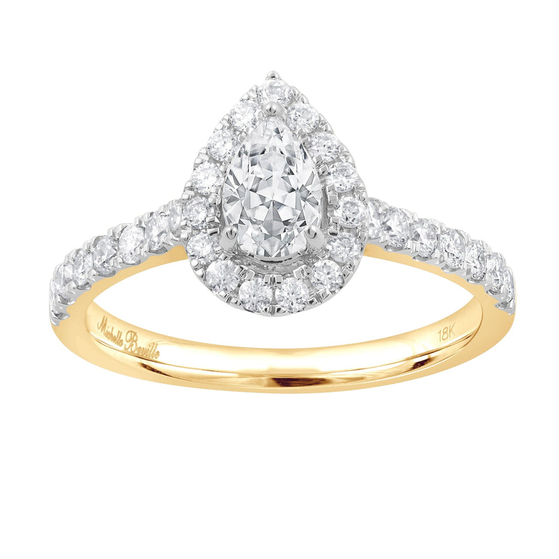 Love By Michelle Pear Shaped Solitaire Ring with 0.85ct of Diamonds in 18kt Yellow Gold