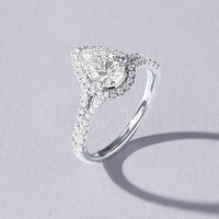 Love by Michelle Beville Pear Halo Ring with 1.50ct of Laboratory Grown Diamonds in 18kt White Gold