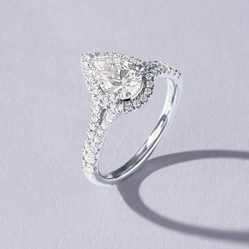 Love by Michelle Beville Pear Halo Ring with 1.50ct of Laboratory Grown Diamonds in 18kt White Gold