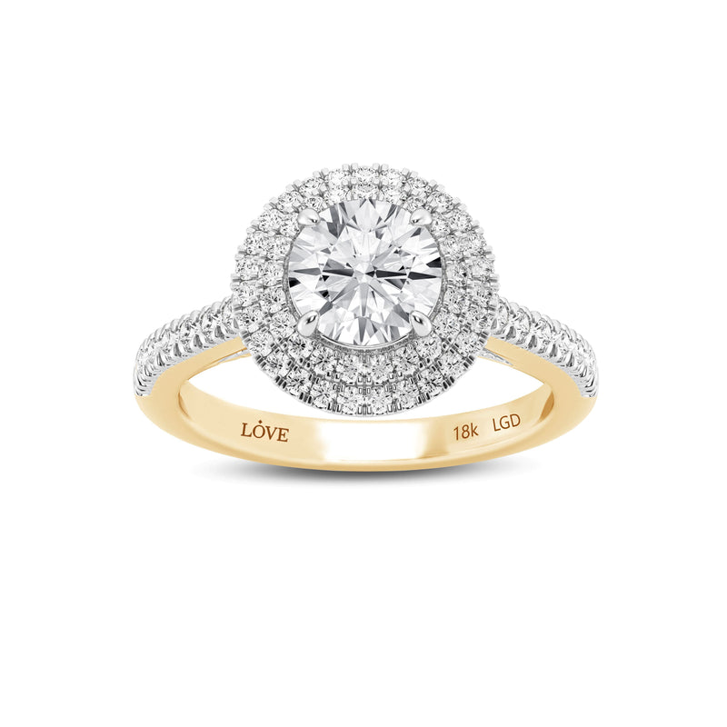 Love by Michelle Beville Solitaire Ring with 1.45ct of Laboratory Grown Diamonds in 18kt Yellow Gold