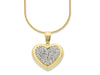 9kt Yellow Gold Silver Infused Heart Necklace