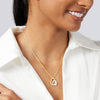 9kt Yellow Gold Silver Infused Double Heart Necklace 43cm