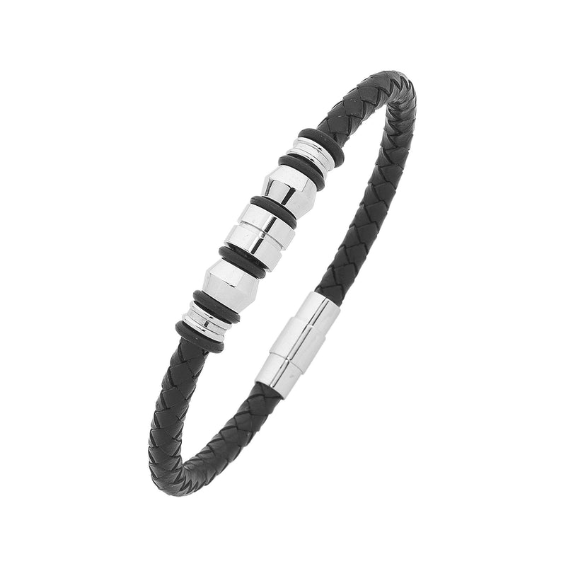 21.5cm Stainless Steel 5 Charm Men's Bracelet