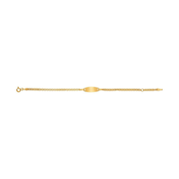 9ct Yellow Gold Double Cable Link ID Bracelet 14cm + 3cm