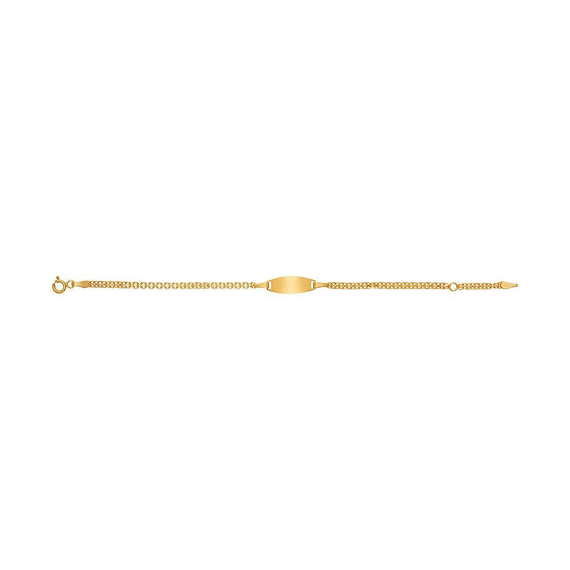 9ct Yellow Gold Double Cable Link ID Bracelet 14cm + 3cm