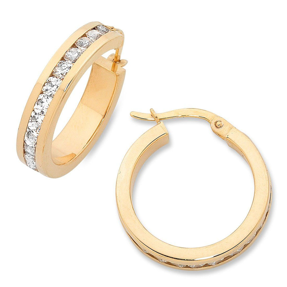 9ct Yellow Gold Silver Infused Earrings