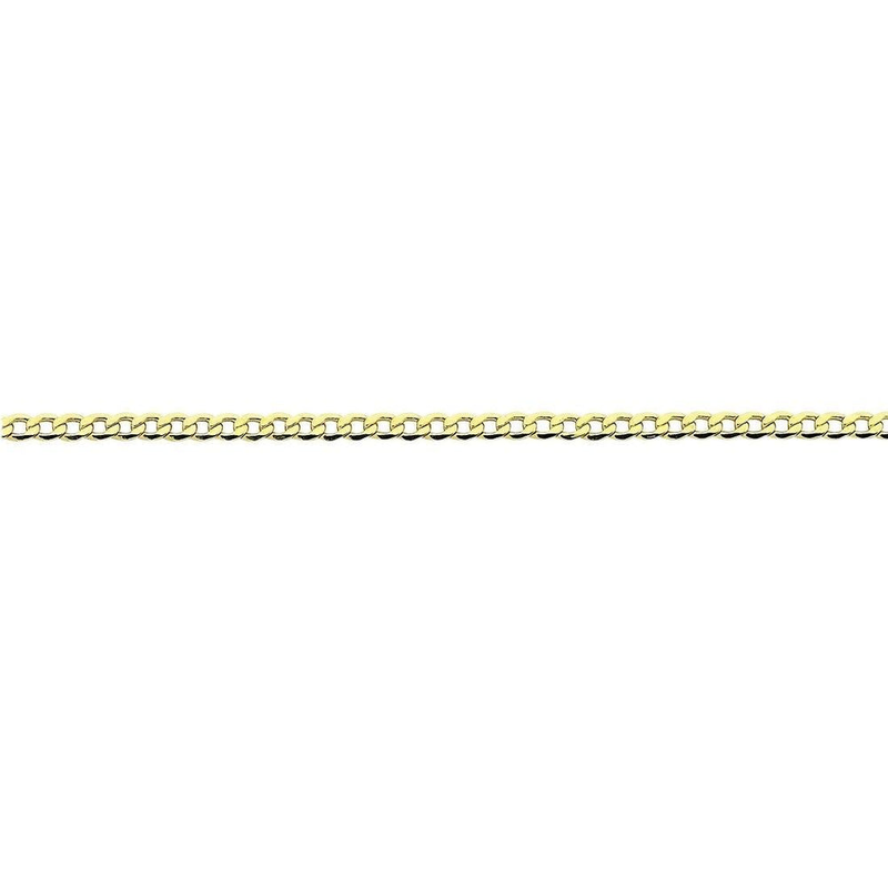 9kt Yellow Gold Silver Infused Open Curb Necklace 65cm