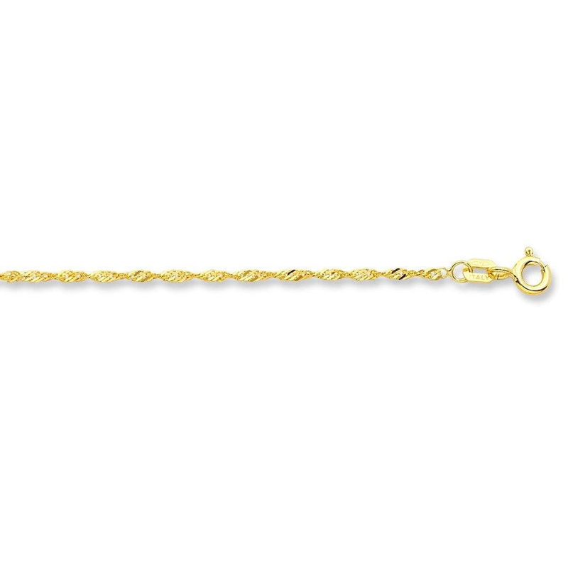 9kt Yellow Gold Singapore Chain Necklace 40cm