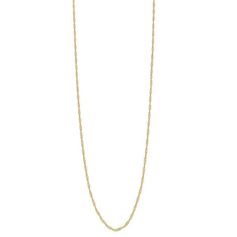 9kt Yellow Gold Singapore Twist Necklace 55cm
