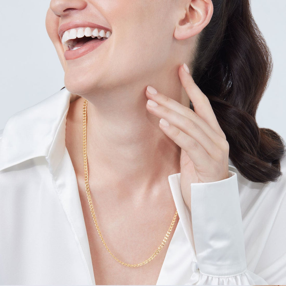 9kt Yellow Gold Open Curb 55cm Necklace