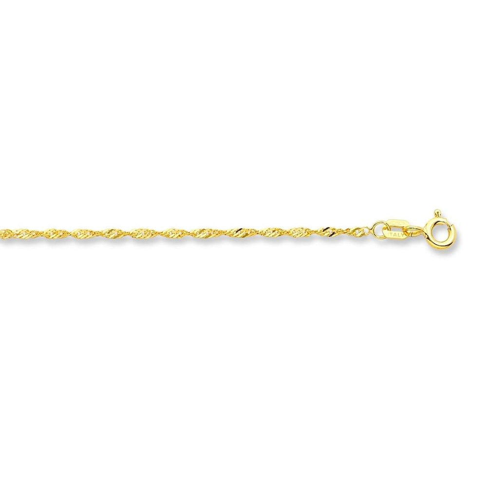 9kt Yellow Gold Singapore Chain Necklace 50cm
