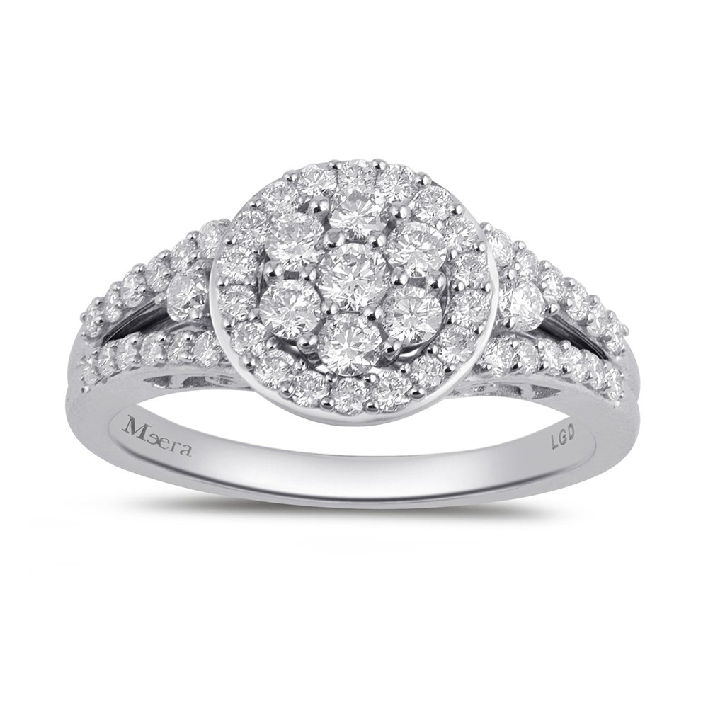 Meera Composite Halo Ring with 0.75ct of Laboratory Grown Diamonds in 9kt White Gold