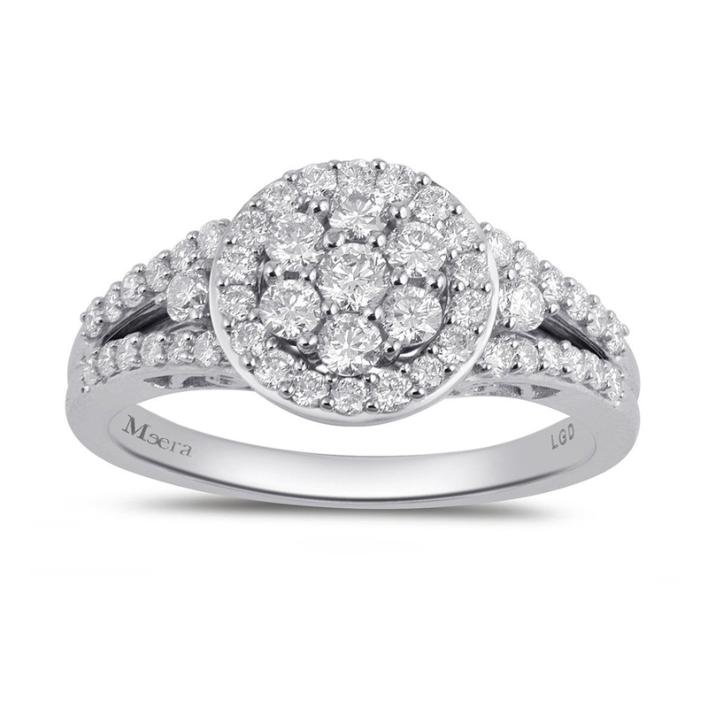 Meera Composite Halo Ring with 0.75ct of Laboratory Grown Diamonds in 9kt White Gold