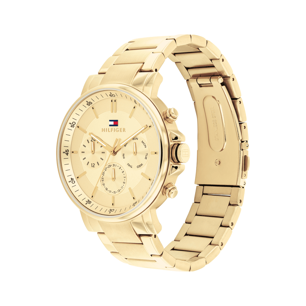 Tommy Hilfiger Tyson Ionic Plated Thin Gold Steel Champagne Dial Men's Watch 1710611