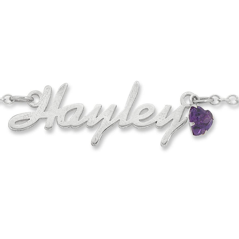 Sterling Silver Personalised Name Necklace Scroll Font