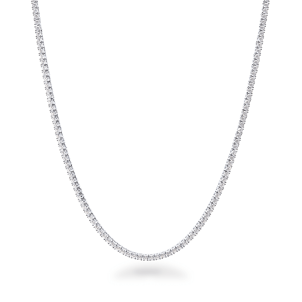 Tennis Necklace with Cubic Zirconia in Sterling Silver