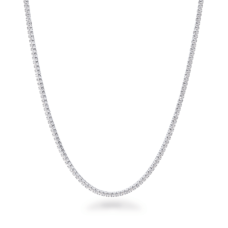 Tennis Necklace with Cubic Zirconia in Sterling Silver