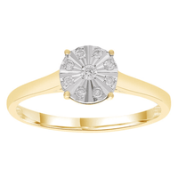 Circular Ring with 0.05ct of Diamonds in 9kt Yellow Gold