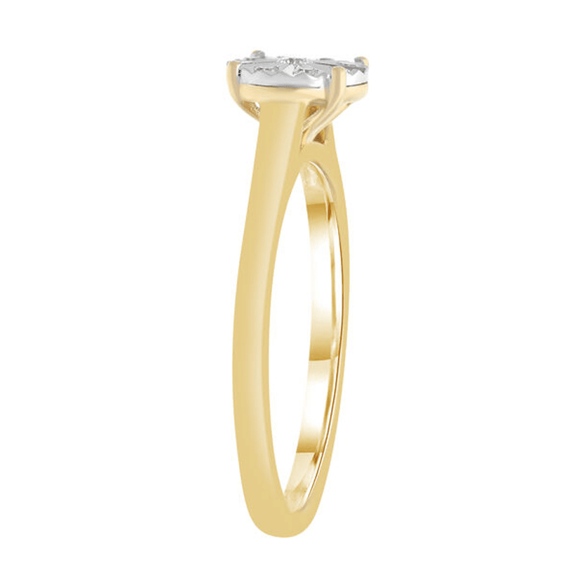 Circular Ring with 0.05ct of Diamonds in 9kt Yellow Gold