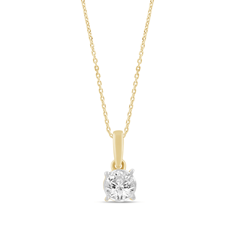 0.15ct Diamond Solitaire Miracle Necklace in 9kt Yellow Gold