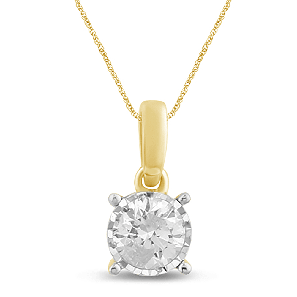 1/4ct Diamond Solitaire Miracle Necklace in 9kt Yellow Gold