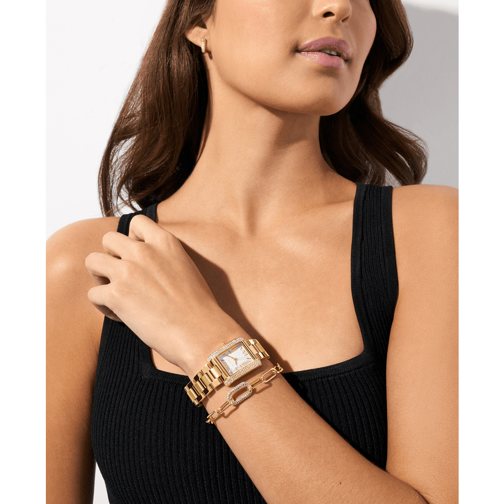 Michael Kors Emery Three-Hand Gold-Tone Stainless Steel Watch, Earrings and Bracelet Gift Set MK4837SET