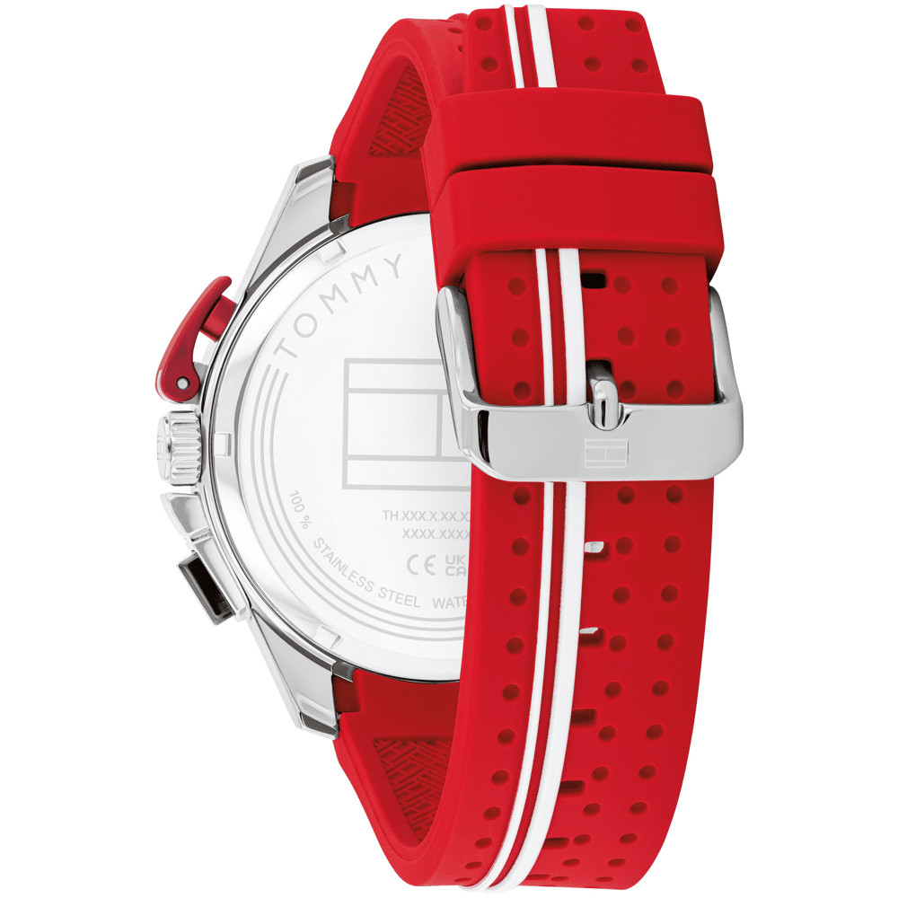 Tommy Hilfiger Bank Red Silicone Red Dial Men's Watch 1792170