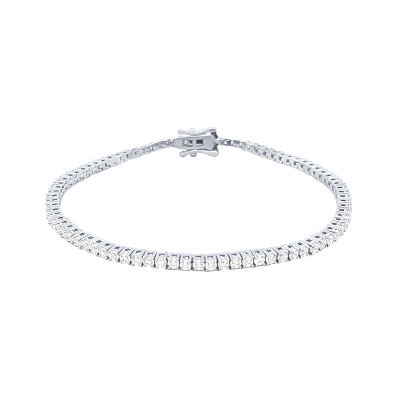 2mm Cubic Zirconia Tennis Bracelet in Sterling Silver