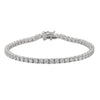 19cm Sterling Silver White Cubic Zirconia 3mm Claw Tennis Bracelet
