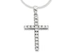 45cm Sterling Silver Cubic Zirconia Cross Necklace