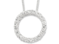 45cm Sterling Silver Cubic Zirconia Open Circle Necklace