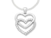 42cm Sterling Silver Heart Drop Necklace