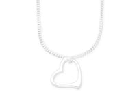 45cm Sterling Silver Open Heart Necklace