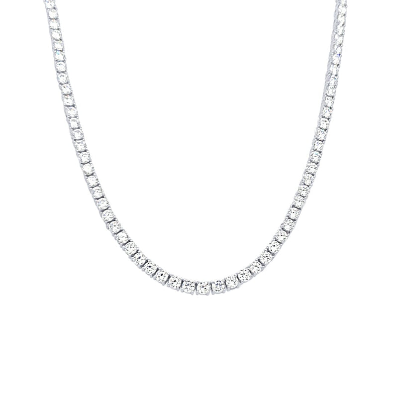 41cm Tennis Claw Necklace with Cubic Zirconia in Sterling Silver