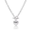 45cm Puff Heart Necklace in Sterling Silver