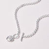 45cm Puff Heart Necklace in Sterling Silver