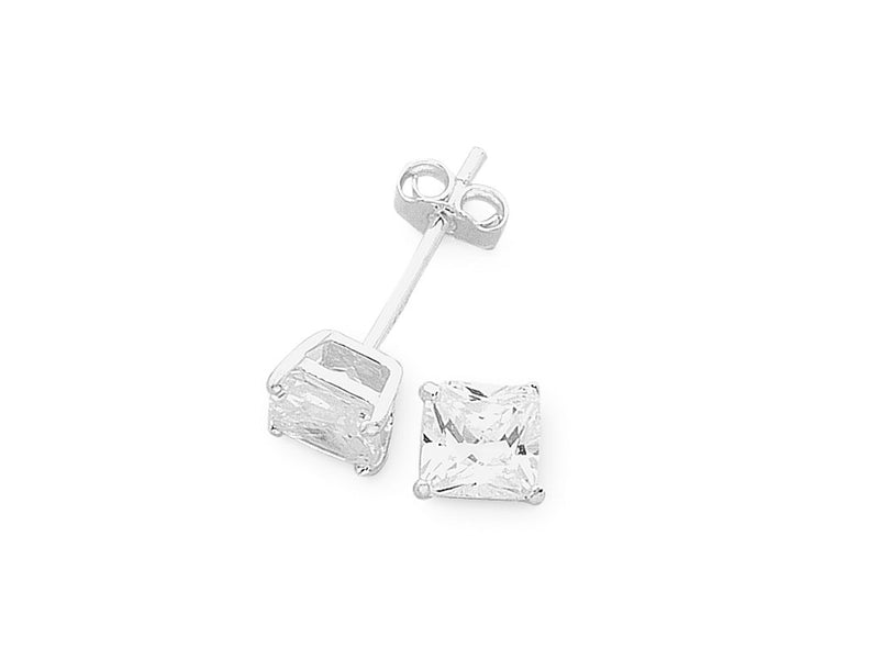 Sterling Silver 5mm Cubic Zirconia Earrings