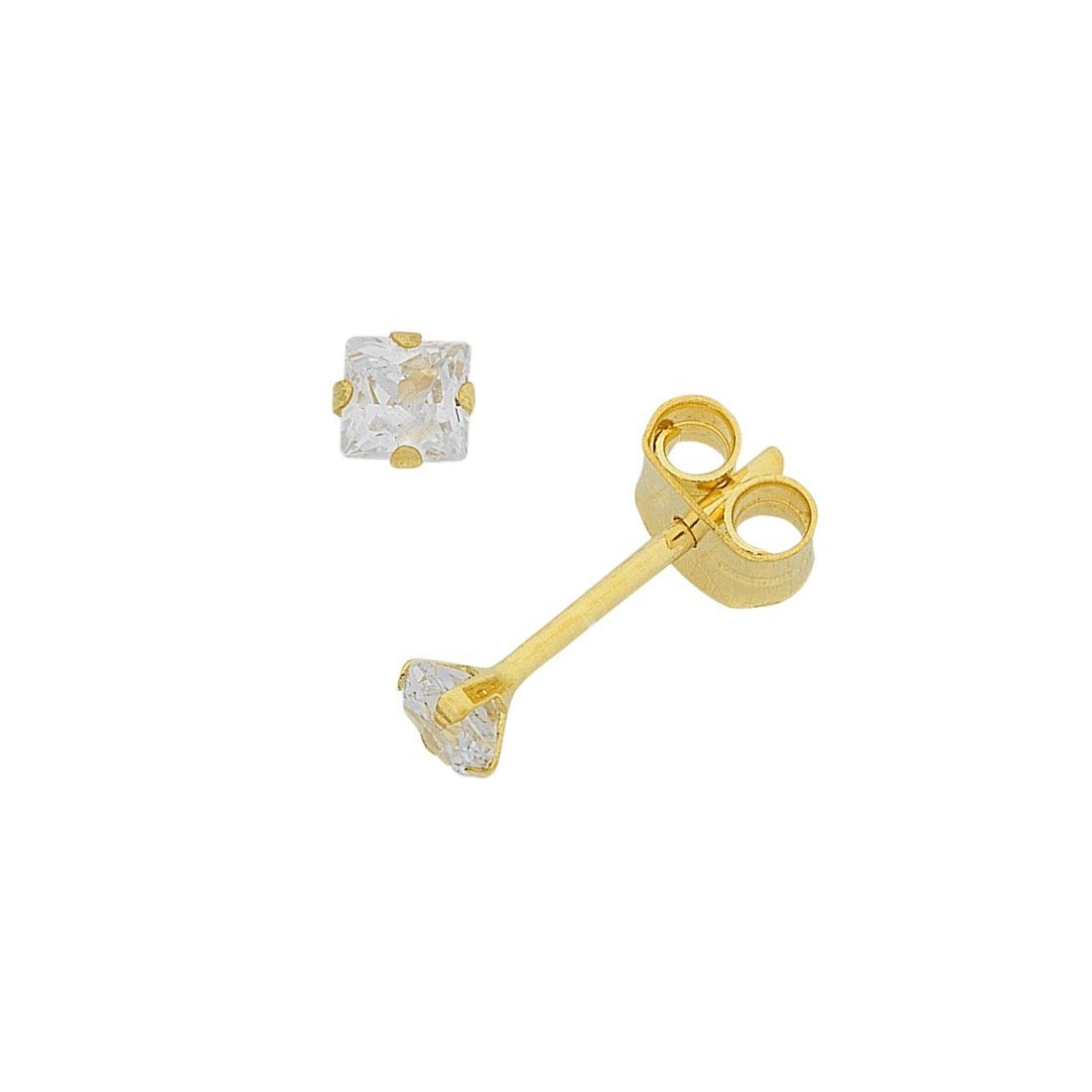 9kt Gold Cubic Zirconia 3mm Stud Earrings