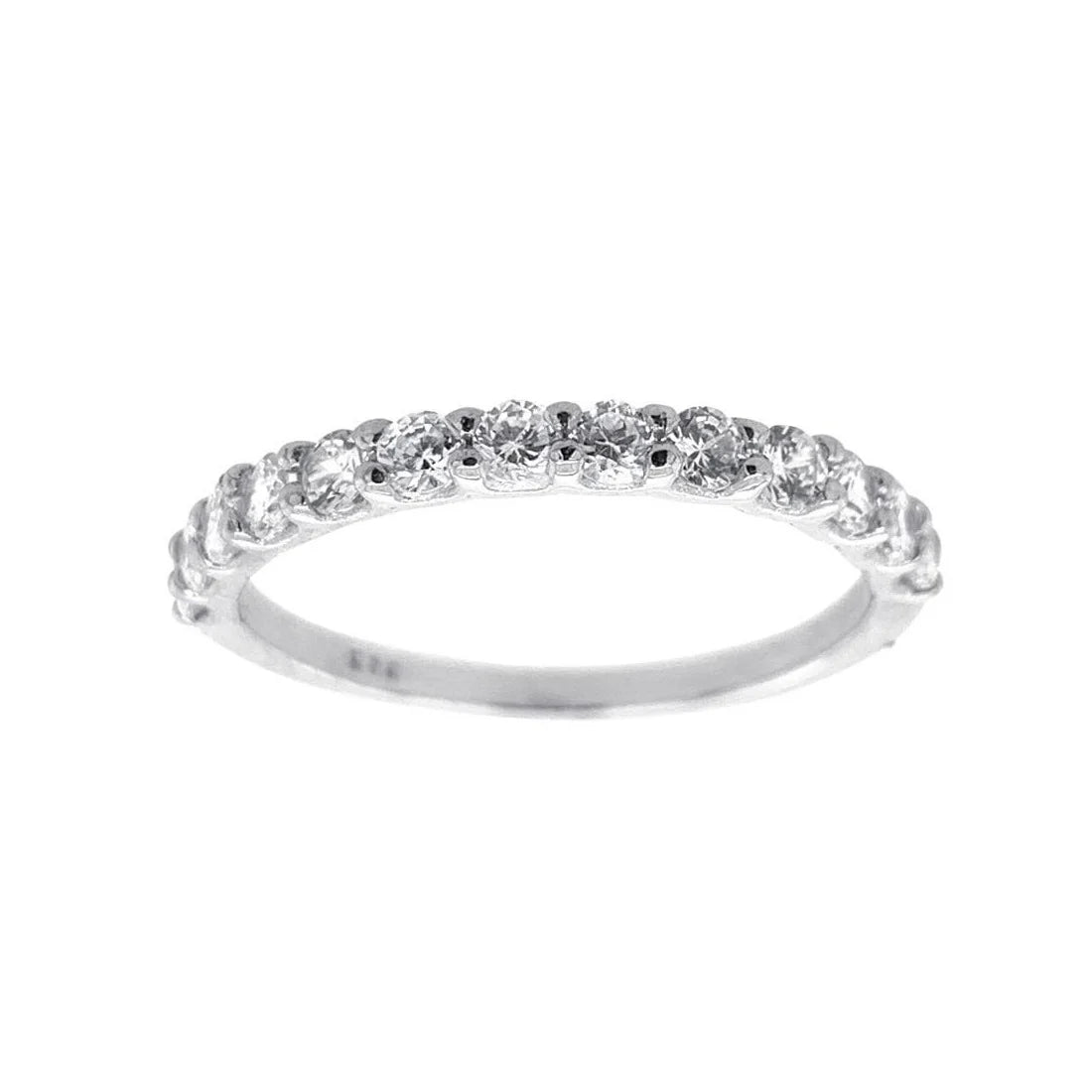 Sterling Silver Cubic Zirconia Claw Band Ring