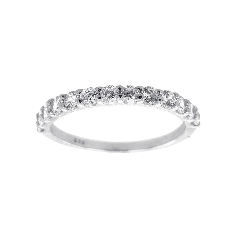 Sterling Silver Cubic Zirconia Claw Band Ring