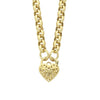 9kt Yellow Gold Silver Infused Padlock Heart Necklace 47cm