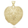 9kt Yellow Gold Infused Filigree Heart Locket 21mm