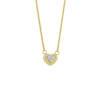 9kt Yellow Gold Silver Infused Crystal Puff Necklace